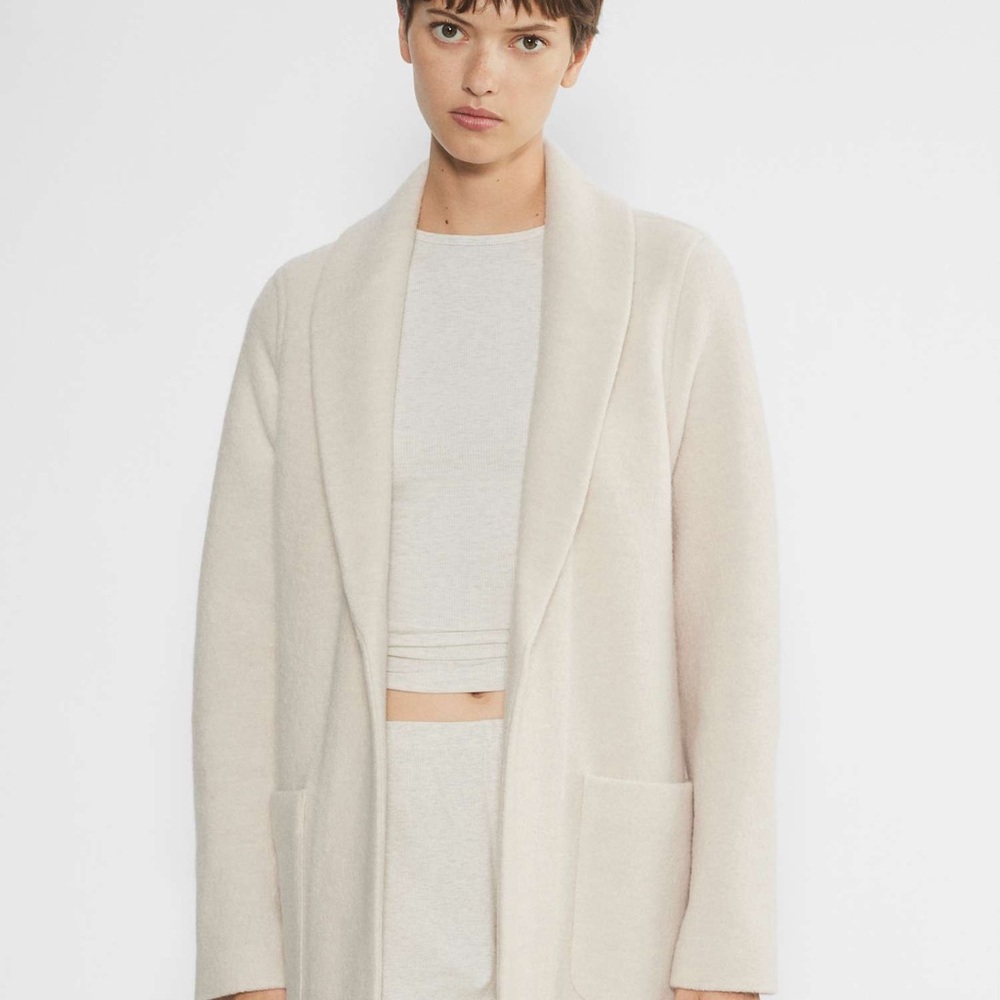 Aritzia Cream Pea Coat for Women